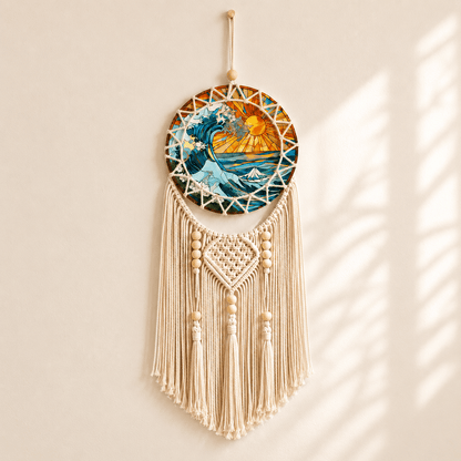 Solana - Coastal Macramé Sunset Wall Hanging — Wave in a clean warm-neutral product setting