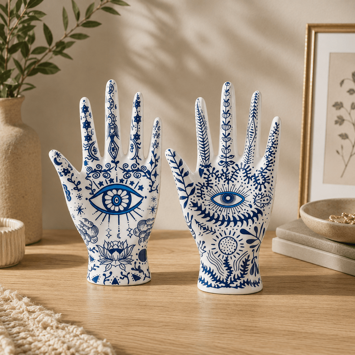 Amara - Hamsa Ceramic Jewelry Holder - Urban Alcove