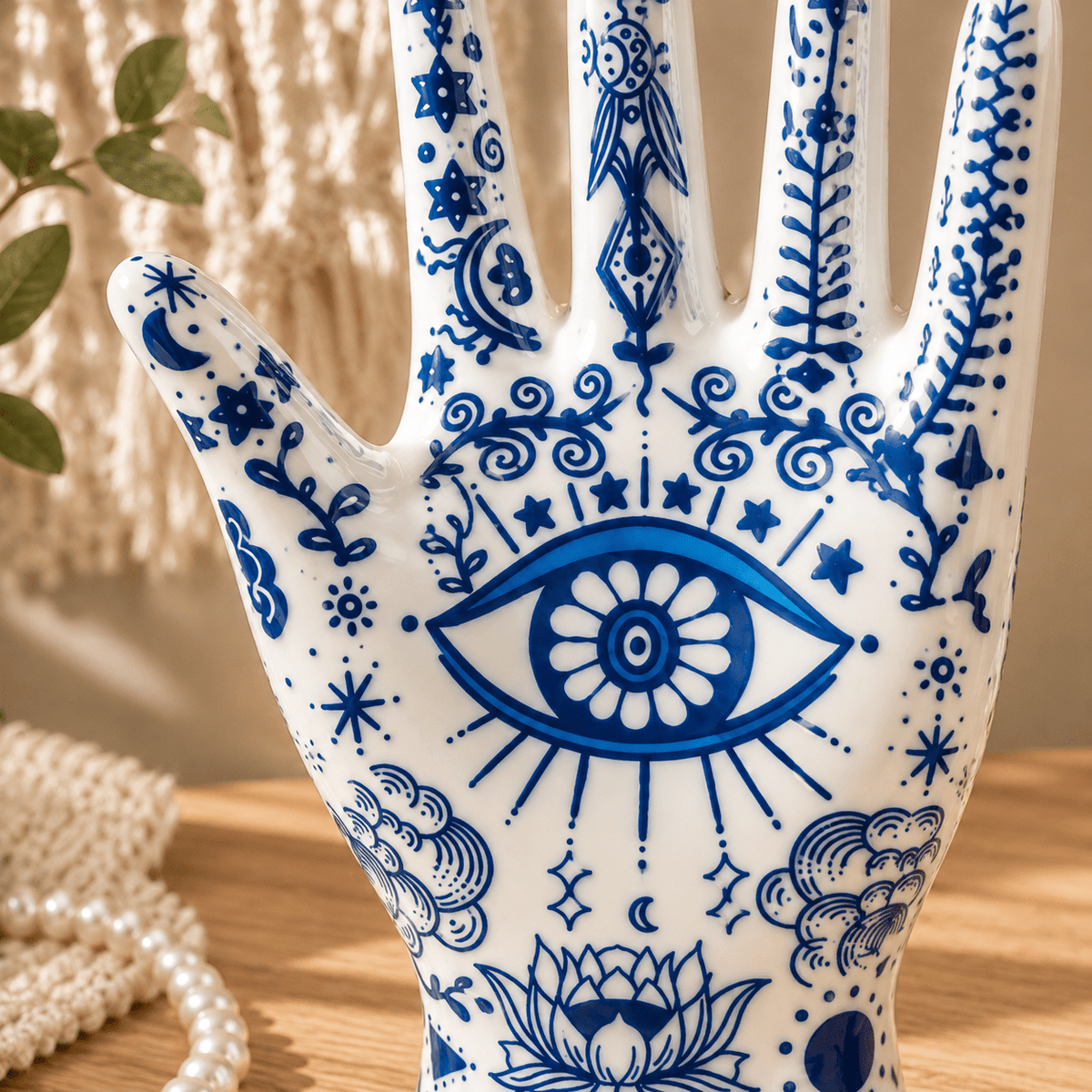 Amara - Hamsa Ceramic Jewelry Holder - Urban Alcove