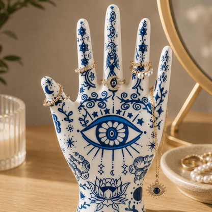 Amara - Hamsa Ceramic Jewelry Holder - Urban Alcove