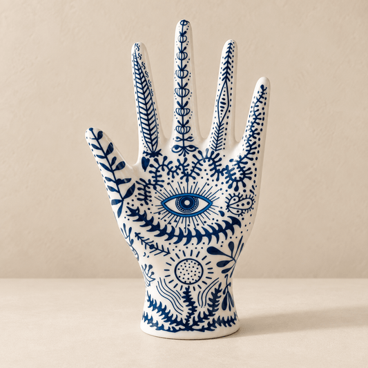 Amara - Hamsa Ceramic Jewelry Holder - Image