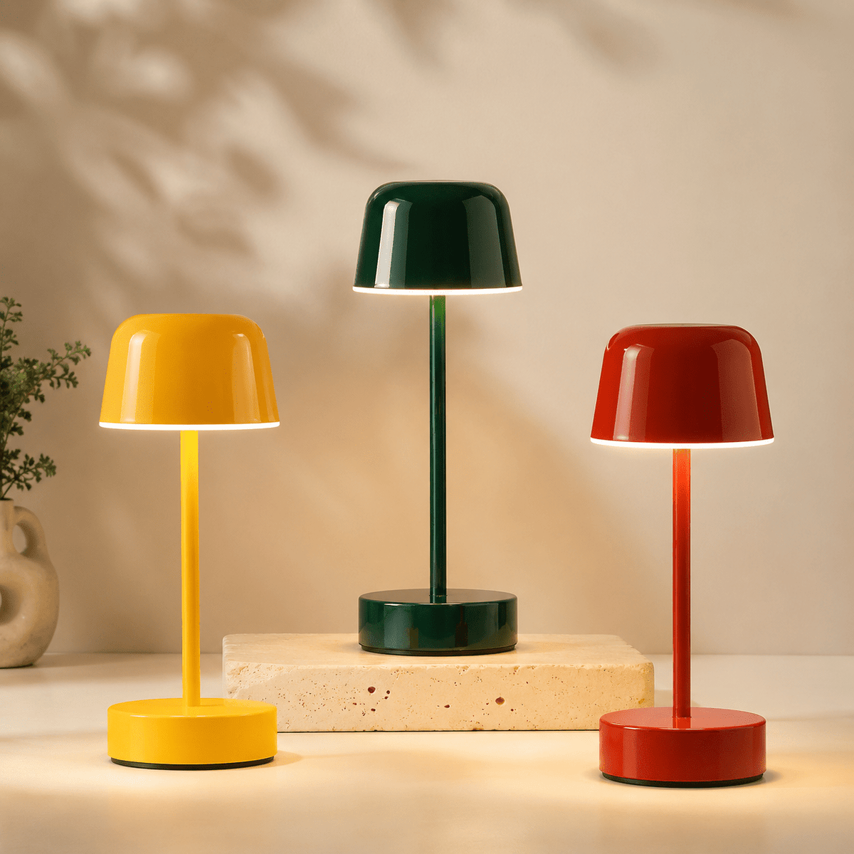 Vela - Cordless Rechargeable Mushroom Table Lamp - Urban Alcove