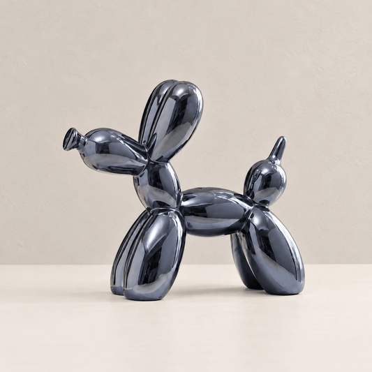 Art Deco Pup - Metallic Ceramic Balloon Dog Sculpture - Image