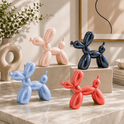 Art Deco Pup - Metallic Ceramic Balloon Dog Sculpture - Urban Alcove