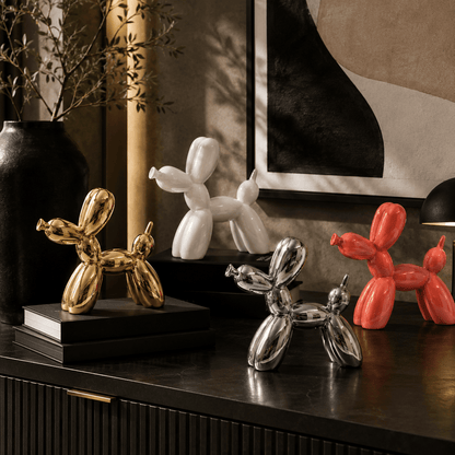 Art Deco Pup - Metallic Ceramic Balloon Dog Sculpture - Urban Alcove
