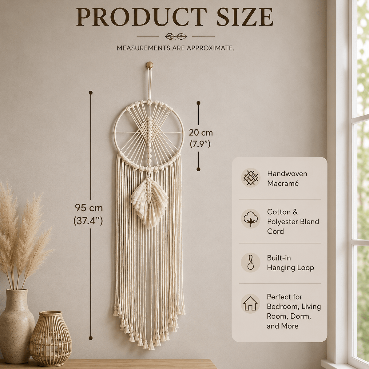 Moonwoven - Macramé Dreamcatcher Wall Tapestry - Urban Alcove