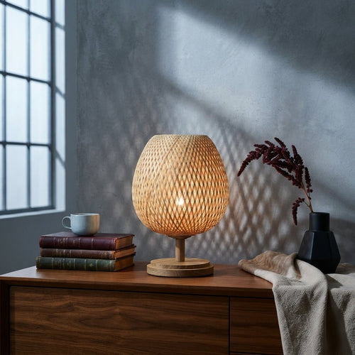 Glow Weave - Woven Bamboo Table Lamp