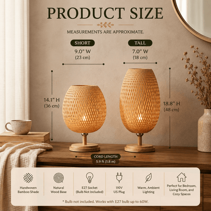Glow Weave - Woven Bamboo Table Lamp - Urban Alcove