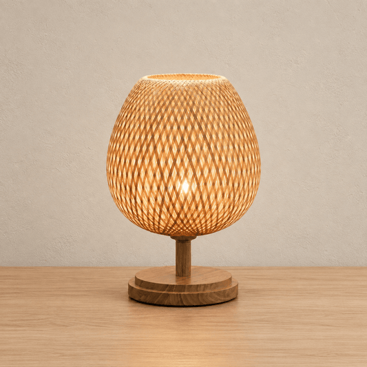 Glow Weave - Woven Bamboo Table Lamp - Image