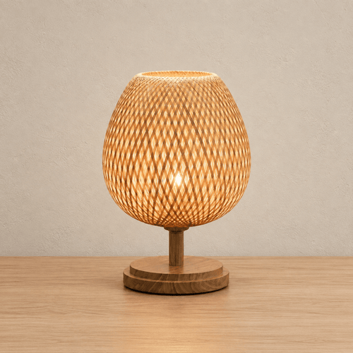 Glow Weave - Woven Bamboo Table Lamp