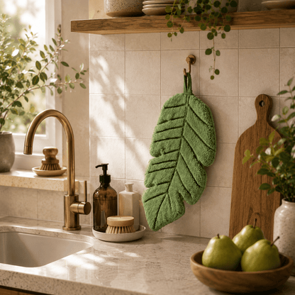 Sage Leaf - Leaf-Shaped Hanging Hand Towel - Urban Alcove