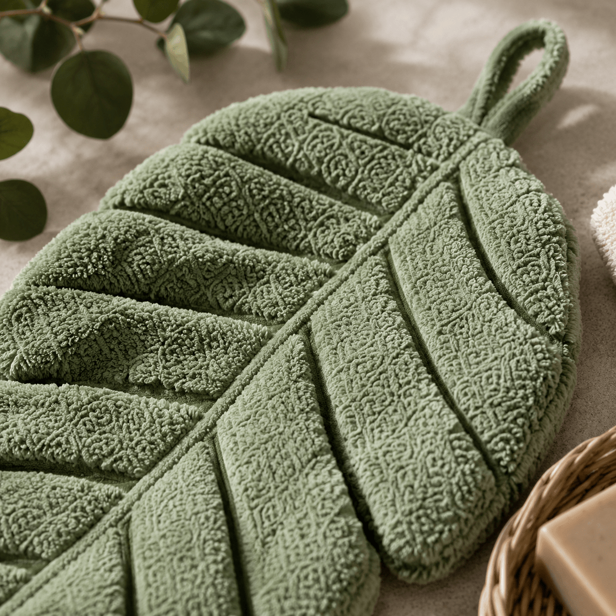 Sage Leaf - Leaf-Shaped Hanging Hand Towel - Urban Alcove