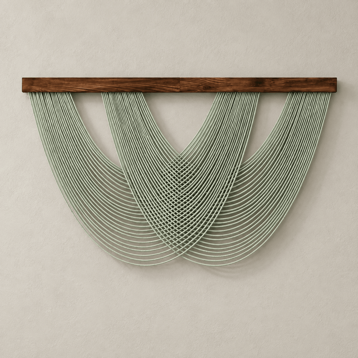 Arlo Weave - Woven Macrame Wall Hanging Tapestry — Green in a clean warm-neutral product setting