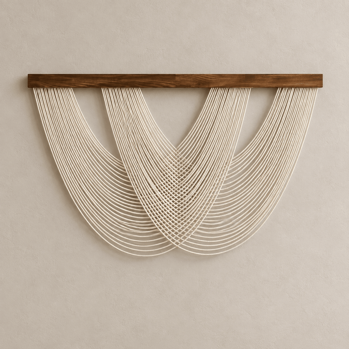 Arlo Weave - Woven Macrame Wall Hanging Tapestry — White in a clean warm-neutral product setting