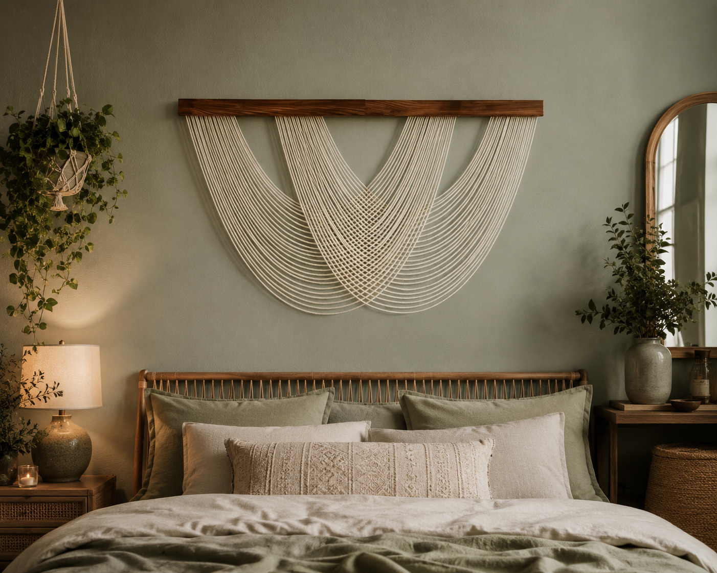Large Woven Macrame Wall Hanging Tapestry - Nordic Style, Cotton Rope Wall Art, Boho Chic