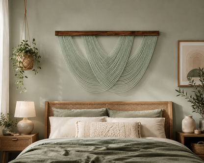 Large Woven Macrame Wall Hanging Tapestry - Nordic Style, Cotton Rope Wall Art, Boho Chic