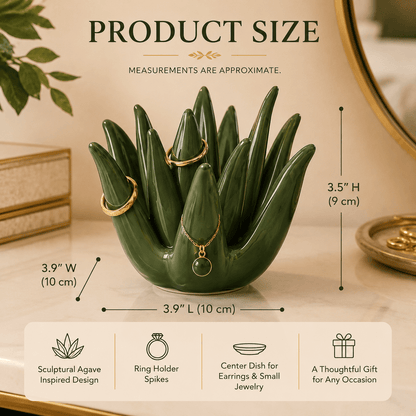 Agave Bloom - Ceramic Cactus Ring Holder - Urban Alcove