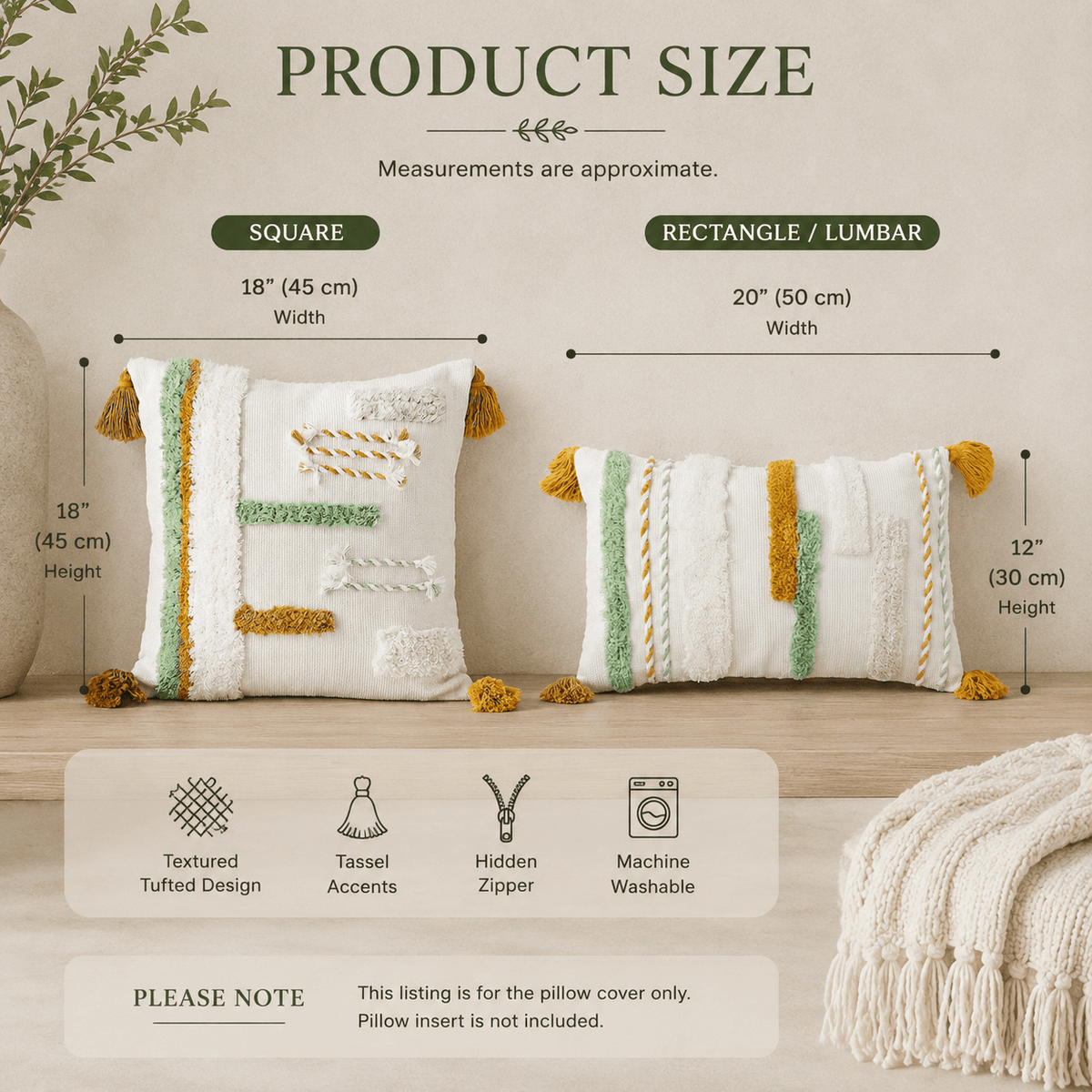 Willow Fringe - Textured Tufted Pillow Cover - Urban Alcove