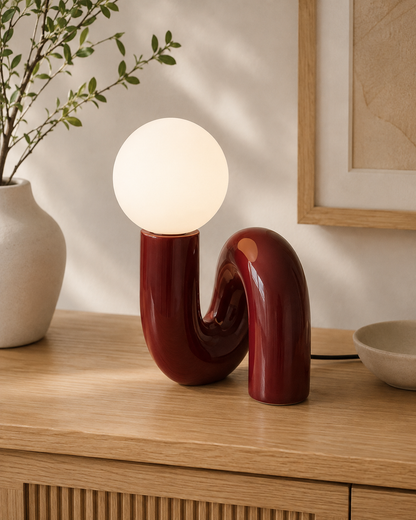 Nordic Postmodern Lamp - Creative Globe Glass Table Lamp - Retro "Moon" Aesthetic