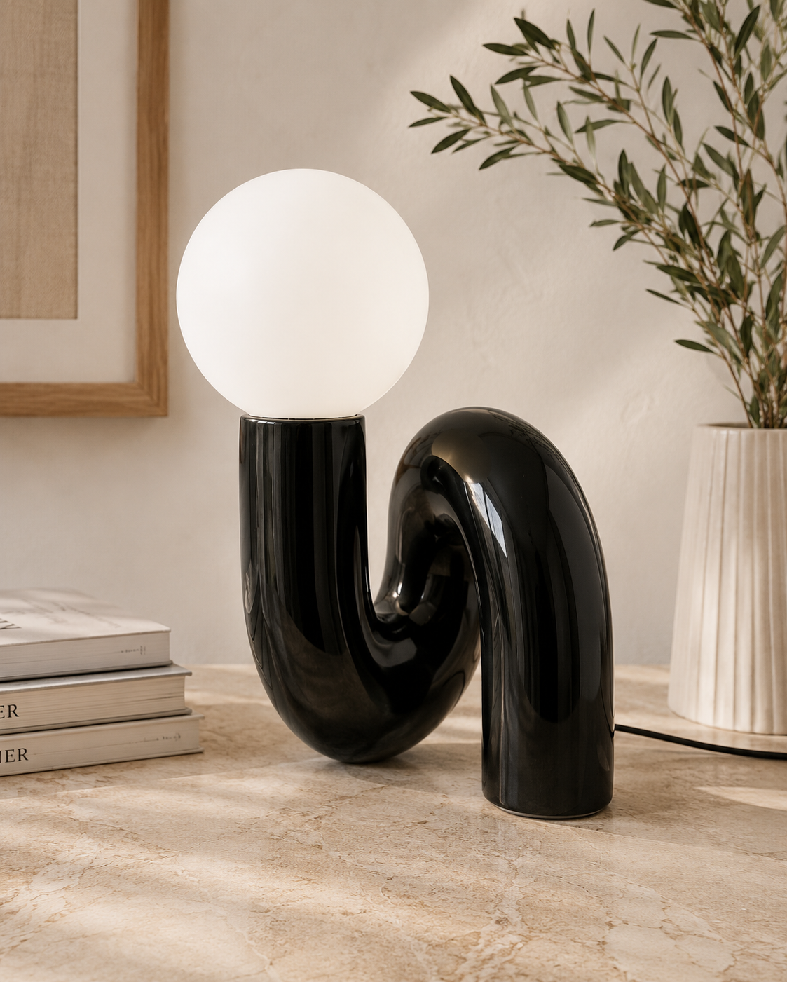 Nordic Postmodern Lamp - Creative Globe Glass Table Lamp - Retro "Moon" Aesthetic