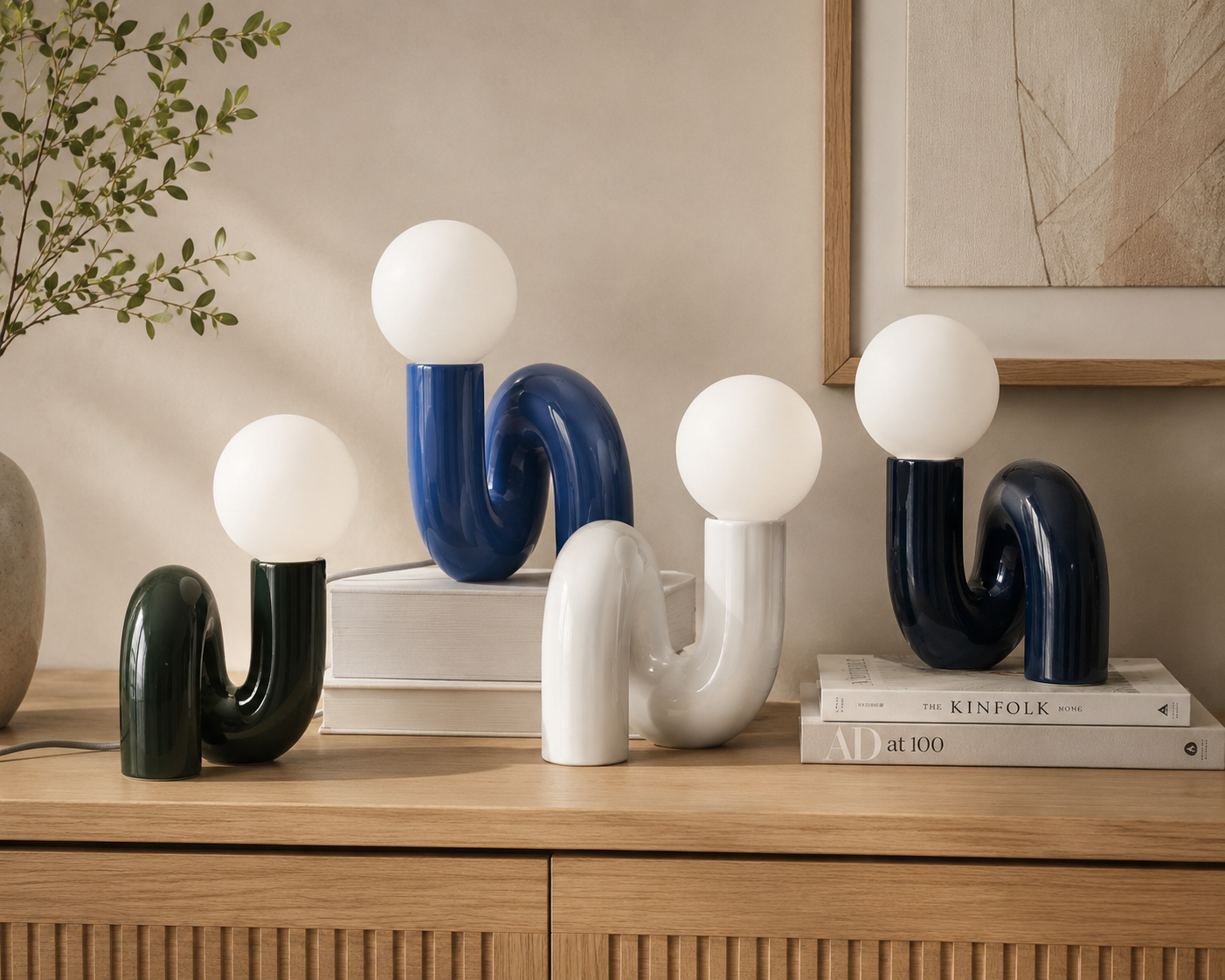 Nordic Postmodern Lamp - Creative Globe Glass Table Lamp - Retro "Moon" Aesthetic