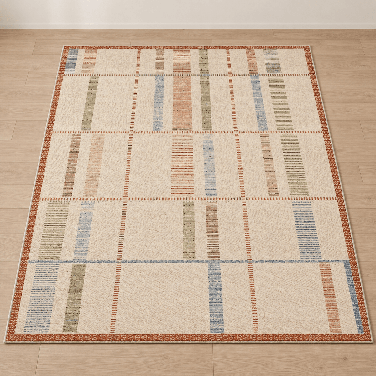 Miro - Abstract Transitional Area Rug — Soft Grid / 160X230Cm in a clean warm-neutral product setting