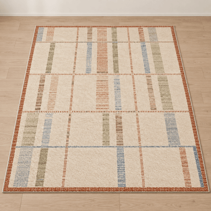 Miro - Abstract Transitional Area Rug — Soft Grid / 160X230Cm in a clean warm-neutral product setting