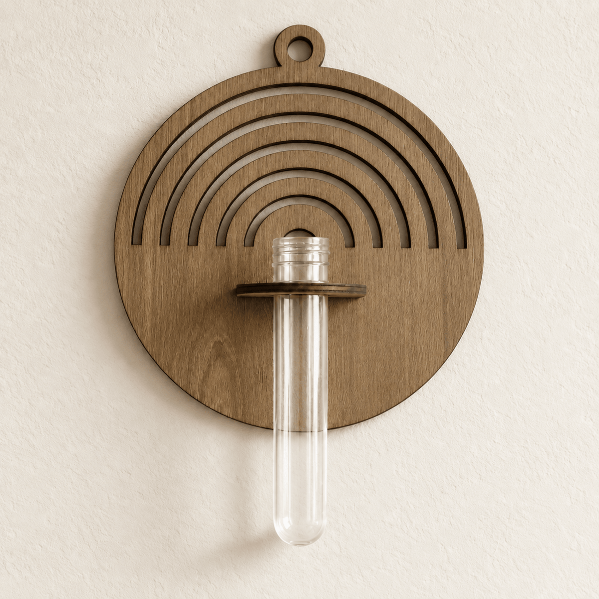 Grove Wood - Wall Vase and Plant Propagation Station — Circle in a clean warm-neutral product setting