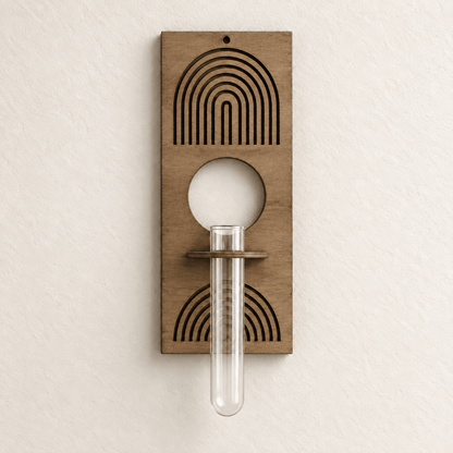 Grove Wood - Wall Vase and Plant Propagation Station — Rectangle in a clean warm-neutral product setting