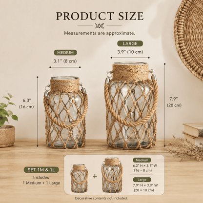 Marina - Jute-Wrapped Glass Vase - Urban Alcove