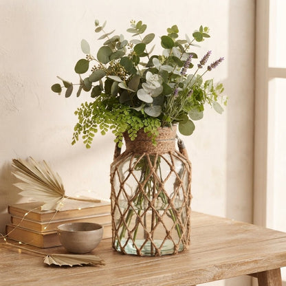 Marina - Jute-Wrapped Glass Vase - Urban Alcove