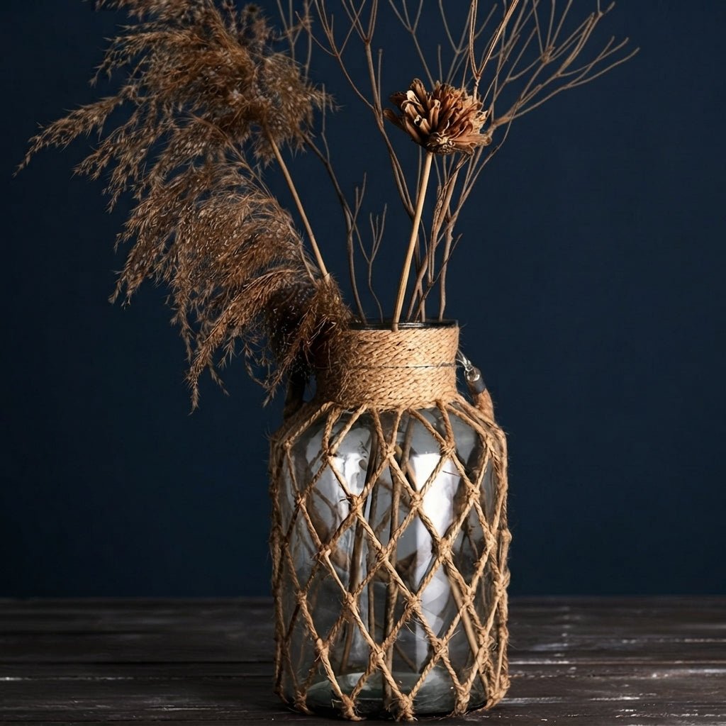 Marina - Jute-Wrapped Glass Vase - Urban Alcove