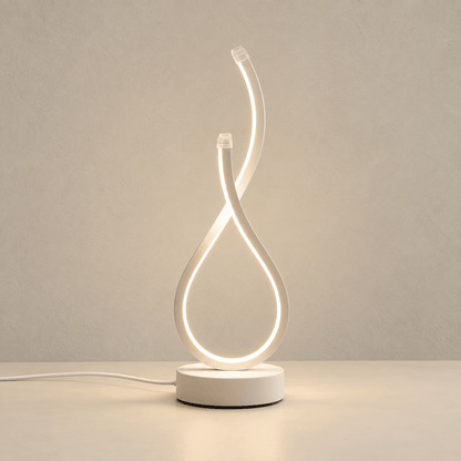 Luma Arc - Modern Dimmable LED Table Lamp — White in a clean warm-neutral product setting