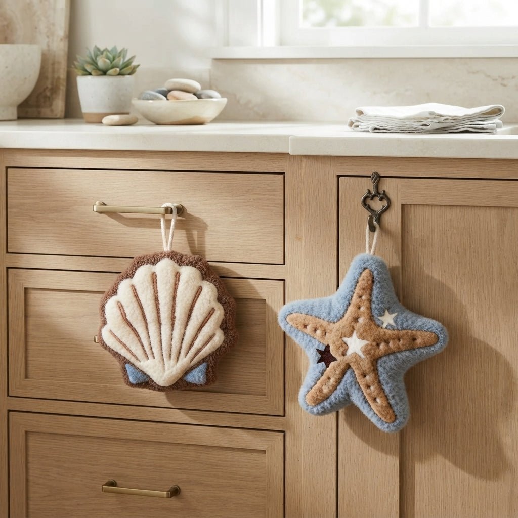 Coastal Tide - Ocean Shell & Starfish Hand Towel