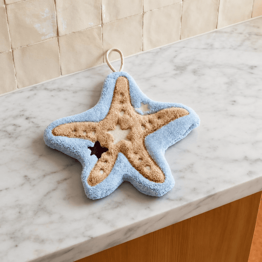 Coastal Tide - Ocean Shell & Starfish Hand Towel - Image