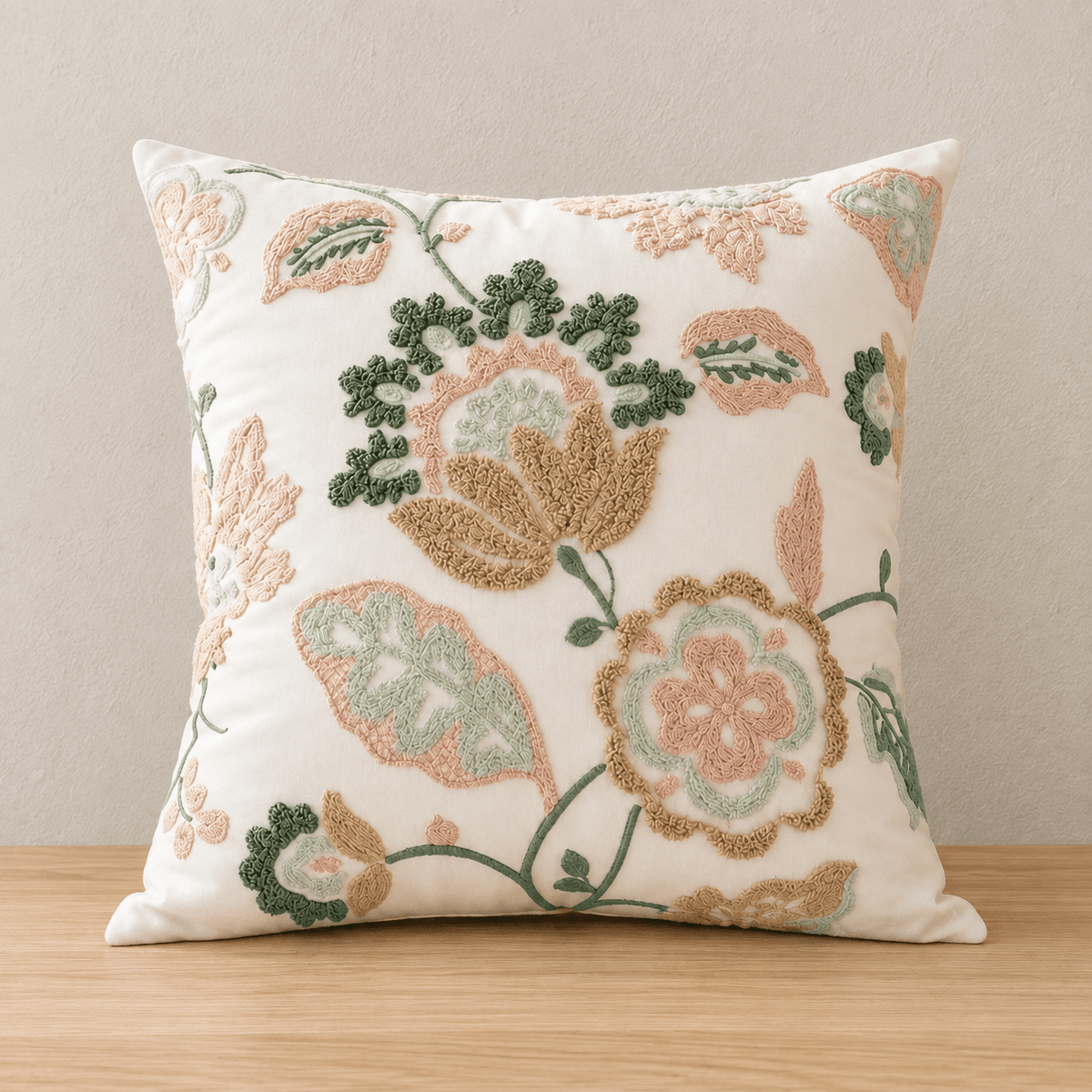 Rosalie Bloom - Embroidered Floral Cushion Cover - Urban Alcove