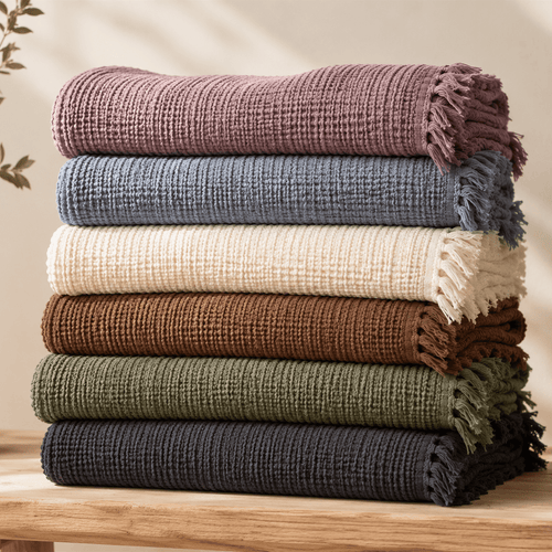 Mizu Fringe - Cotton Throw Blanket