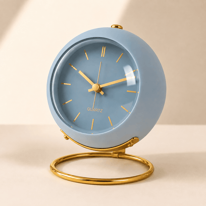 Orbit Ball - Modern Nordic Alarm Clock — Blue in a clean warm-neutral product setting