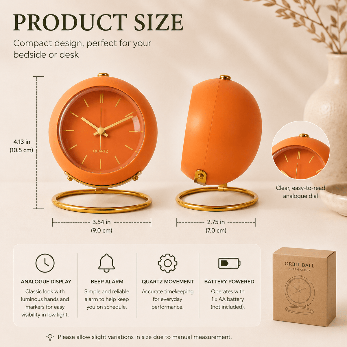 Orbit Ball - Modern Nordic Alarm Clock - Urban Alcove