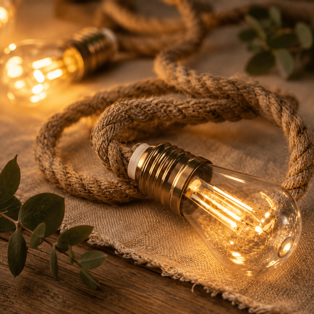 Hemp Glow - Vintage Rope String Lights - Urban Alcove
