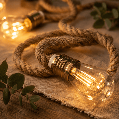 Hemp Glow - Vintage Rope String Lights - Urban Alcove