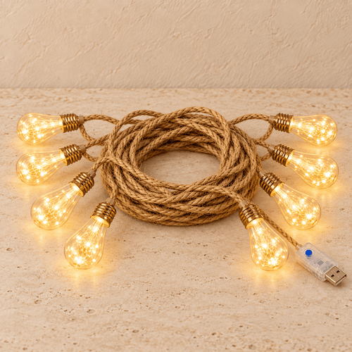 Hemp Glow - Vintage Rope String Lights