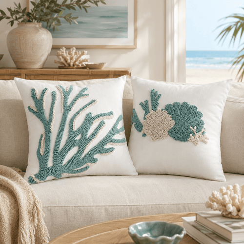 Tidal - Coastal Tufted Pillow Cover