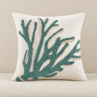 Tidal - Coastal Tufted Pillow Cover — Coral / 45X45Cm in a clean warm-neutral product setting