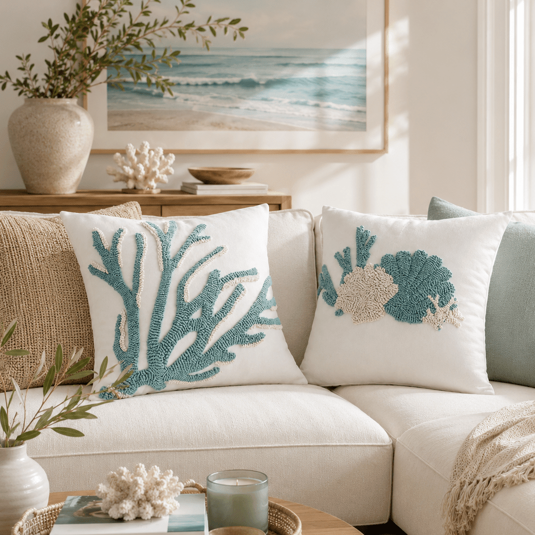 Tidal - Coastal Tufted Pillow Cover - Urban Alcove