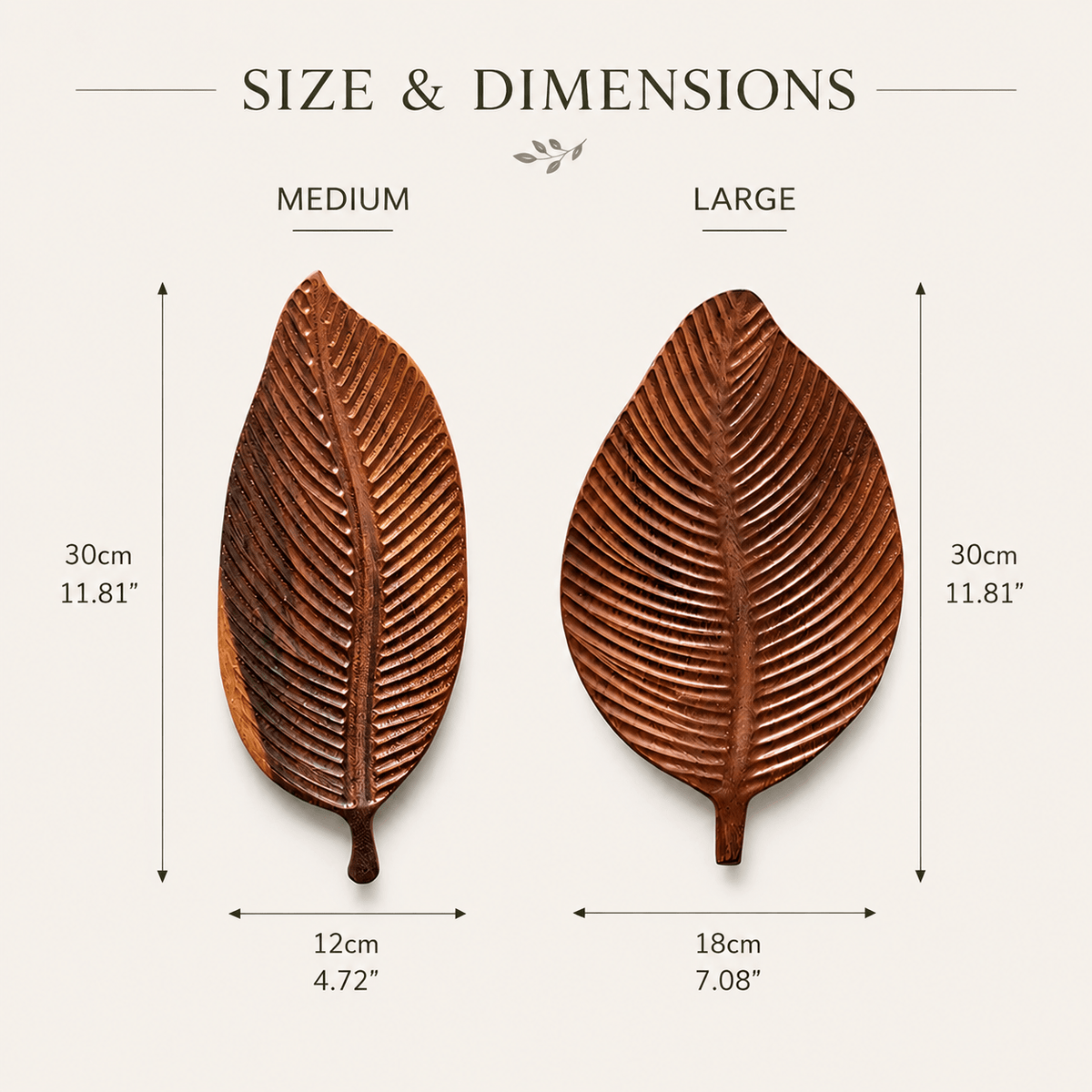 Folia - Sculpted Wooden Leaf Serving Tray - Urban Alcove