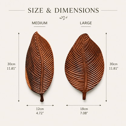 Folia - Sculpted Wooden Leaf Serving Tray - Urban Alcove