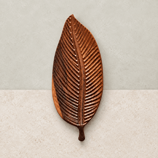 Folia - Sculpted Wooden Leaf Serving Tray - Image