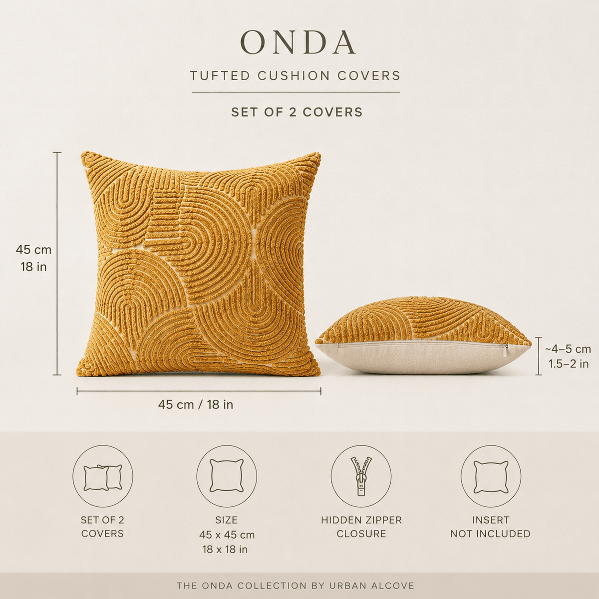 Onda - Geometric Tufted Cushion Cover Set - Urban Alcove