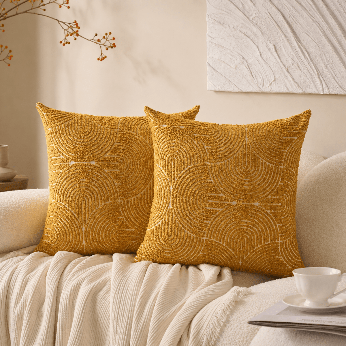 Onda - Geometric Tufted Cushion Cover Set - Urban Alcove